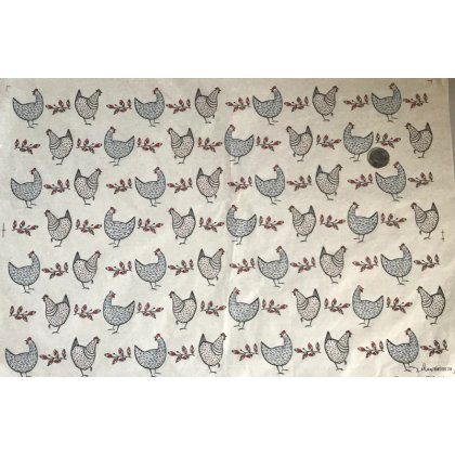 Chickens Underglaze Transfer Sheet - Black-Red-Blue Chickens Underglaze Transfer Sheet - Black-Red-Blue