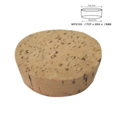 Natural Jar Cork Stopper Large 68mm