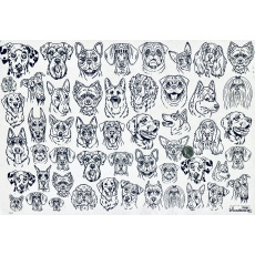 Dogs Underglaze Transfer Sheet