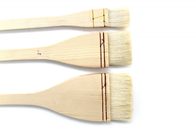 Set Of Three Flat Hake Pottery Brushes 25mm 50mm 75mm Set Of Three Flat Hake Pottery Brushes 25mm 50mm 75mm