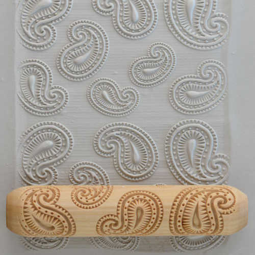 MKM Paisley Party Wooden 12cm BIG Hand Roller BHR-026 MKM Paisley Party Wooden 12cm BIG Hand Roller BHR-026