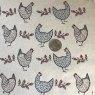 Chickens Underglaze Transfer Sheet - Black-Red-Blue Chickens Underglaze Transfer Sheet - Black-Red-Blue