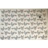 Chickens Underglaze Transfer Sheet - Black-Red-Blue Chickens Underglaze Transfer Sheet - Black-Red-Blue